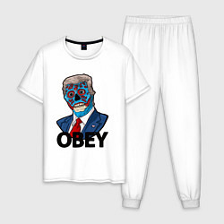 Пижама хлопковая мужская Trump obey, цвет: белый