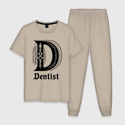 Мужская пижама D - dentist / Миндальный – фото 1
