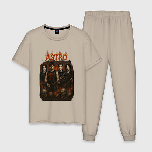 Мужская пижама Astro в стиле хэви метал / Миндальный – фото 1