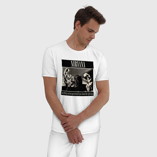 Мужская пижама Можно пережить все, если подобрать правильную музы / Белый – фото 3