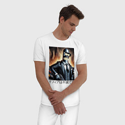 Пижама хлопковая мужская Бендер - мафия бессмертна, цвет: белый — фото 2