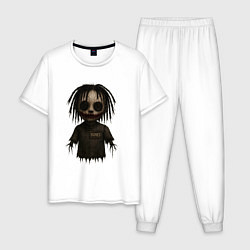 Пижама хлопковая мужская Bones хоррор кукла, цвет: белый