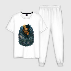 Пижама хлопковая мужская XXXTentacion внутри облаков, цвет: белый