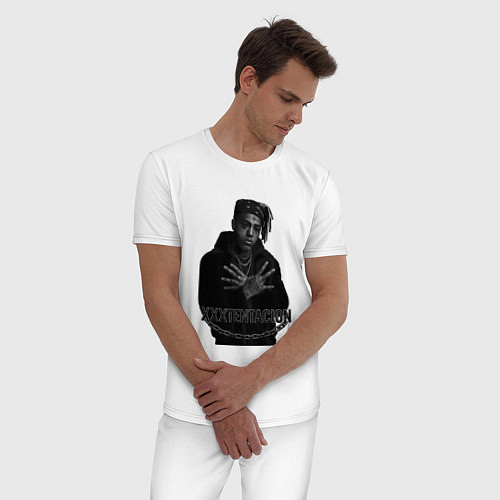 Мужская пижама XXXTentacion в черно-белом стиле / Белый – фото 3
