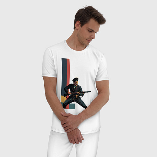 Мужская пижама Поп-арт, белогвардеец / Белый – фото 3