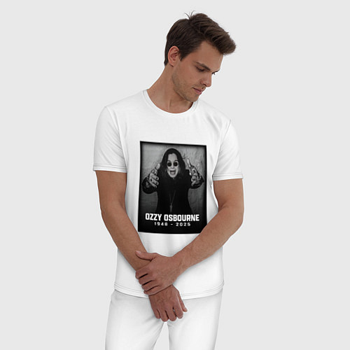 Мужская пижама Оззи Осборн память / Белый – фото 3