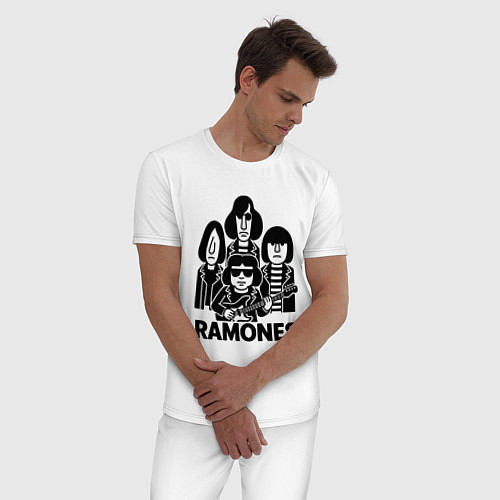Мужская пижама Ramones силуэты / Белый – фото 3