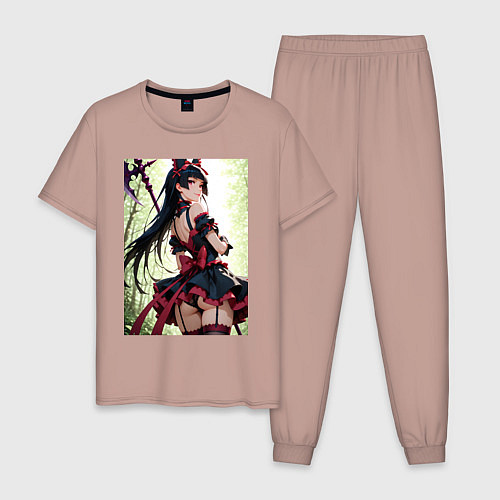 Мужская пижама Рори Меркурия посреди леса с алебардой / Пыльно-розовый – фото 1