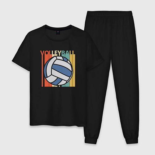 Мужская пижама Volleyball colors / Черный – фото 1