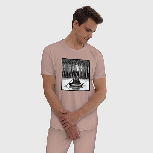 Мужская пижама Призрак в лодке / Пыльно-розовый – фото 3