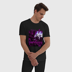 Пижама хлопковая мужская Depeche Mode in violet, цвет: черный — фото 2