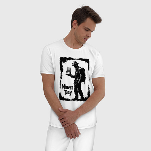 Мужская пижама Шахтерский праздник / Белый – фото 3
