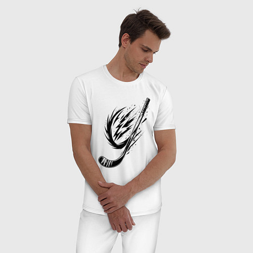 Мужская пижама Динамичная клюшка / Белый – фото 3