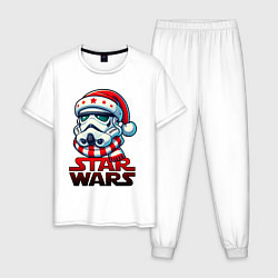 Пижама хлопковая мужская Stormtrooper new year, цвет: белый