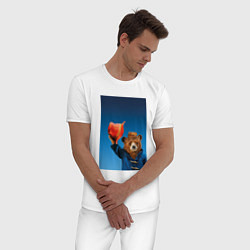 Пижама хлопковая мужская Паддингтон, цвет: белый — фото 2