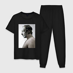 Пижама хлопковая мужская Пила, цвет: черный