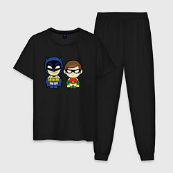 Пижама хлопковая мужская Batman and Robin kids, цвет: черный