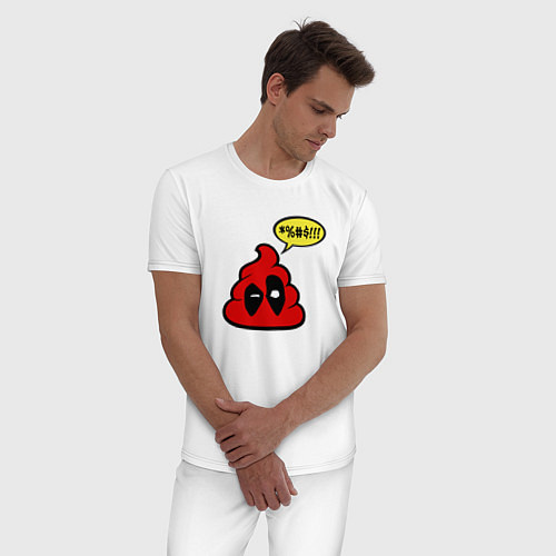 Мужская пижама Deadpool shit / Белый – фото 3