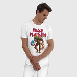 Пижама хлопковая мужская Iron Maiden, цвет: белый — фото 2