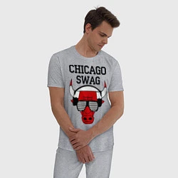 Пижама хлопковая мужская Chicago SWAG, цвет: меланж — фото 2