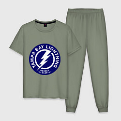 Пижама хлопковая мужская HC Tampa Bay Lightning, цвет: авокадо
