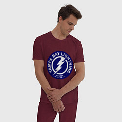 Пижама хлопковая мужская HC Tampa Bay Lightning, цвет: меланж-бордовый — фото 2