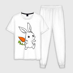 Мужская пижама Зайка с морковкой