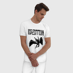 Пижама хлопковая мужская Led Zeppelin, цвет: белый — фото 2