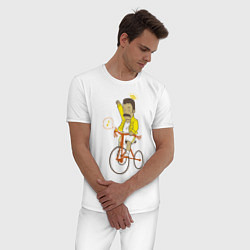 Пижама хлопковая мужская Фредди на велосипеде, цвет: белый — фото 2