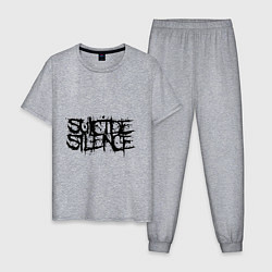 Пижама хлопковая мужская Suicide Silence, цвет: меланж
