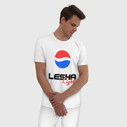 Пижама хлопковая мужская Леша Лайт, цвет: белый — фото 2