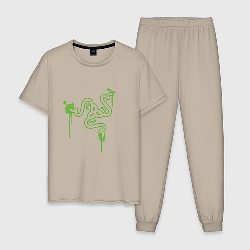 Мужская пижама Razer logo / Миндальный – фото 1