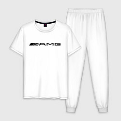 Пижама хлопковая мужская AMG, цвет: белый