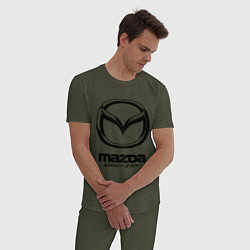 Пижама хлопковая мужская Mazda Zoom-Zoom, цвет: меланж-хаки — фото 2