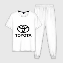 Пижама хлопковая мужская Toyota Logo, цвет: белый