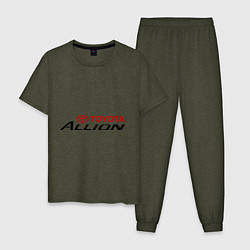 Пижама хлопковая мужская Toyota Allion, цвет: меланж-хаки