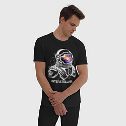 Пижама хлопковая мужская Interstellar Spaceman, цвет: черный — фото 2