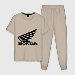 Пижама хлопковая мужская Honda Motor цвета миндальный — фото 1