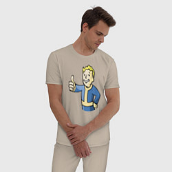 Пижама хлопковая мужская Fallout vault boy, цвет: миндальный — фото 2