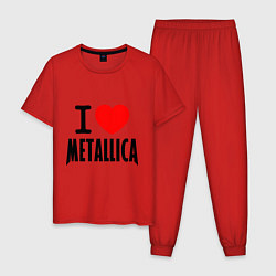 Пижама хлопковая мужская I love Metallica, цвет: красный
