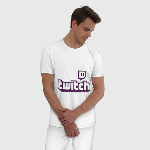Мужская пижама Twitch Logo / Белый – фото 3
