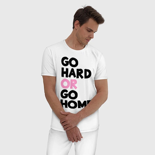 Мужская пижама Go hard or go home / Белый – фото 3