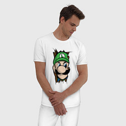 Пижама хлопковая мужская Луиджи Марио, цвет: белый — фото 2