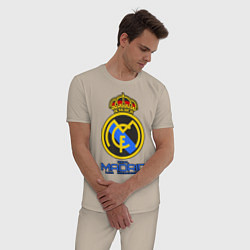 Пижама хлопковая мужская Real Madrid, цвет: миндальный — фото 2