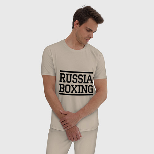 Мужская пижама Russia boxing / Миндальный – фото 3