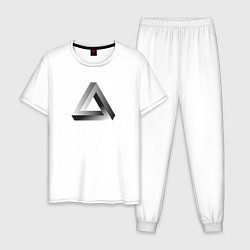 Пижама хлопковая мужская Треугольник Пенроуза, цвет: белый