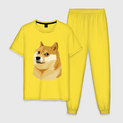 Пижама хлопковая мужская Doge, цвет: желтый