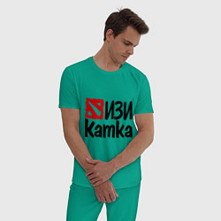 Пижама хлопковая мужская Изи катка, цвет: зеленый — фото 2