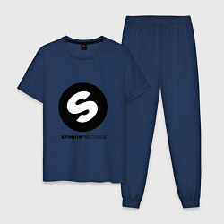 Пижама хлопковая мужская Spinnin records, цвет: тёмно-синий