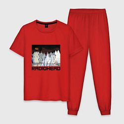 Пижама хлопковая мужская Radiohead Winter, цвет: красный